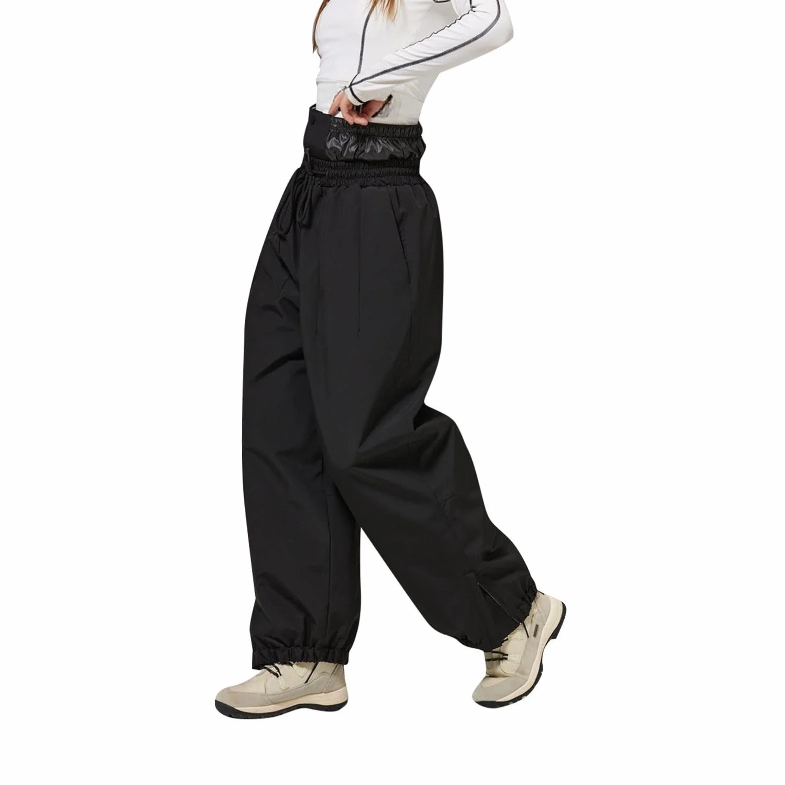 Pantalones de esquí para mujer, forrados con tirantes, térmicos, cálidos, para exteriores, impermeables, resistentes al viento, pantalones de snowboard, pantalones de invierno, cálidos
