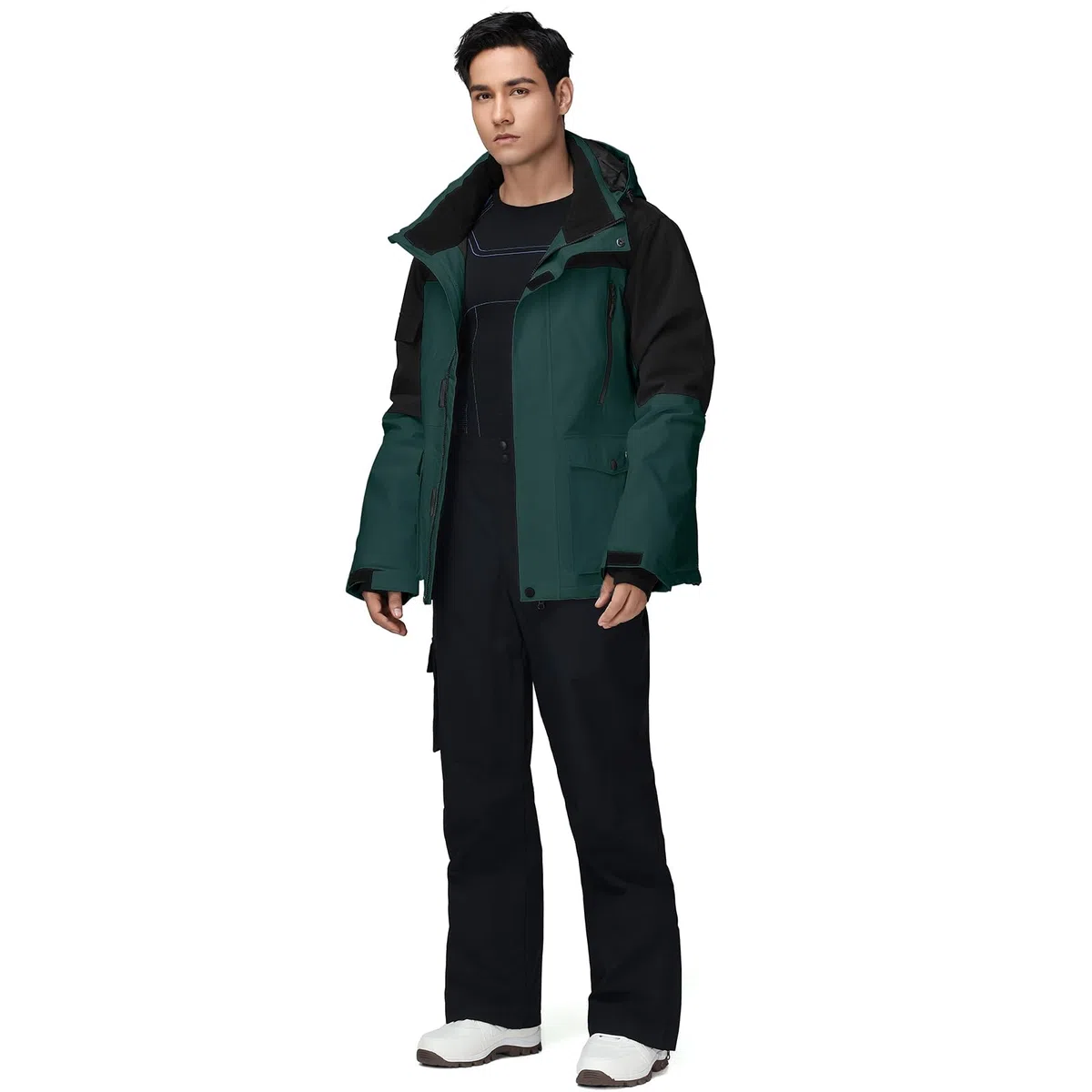 HOTIAN Conjunto de chaqueta y pantalones de esquí para hombre, traje de nieve de invierno, cálido, impermeable, a prueba de viento, ropa de esquí y snowboard