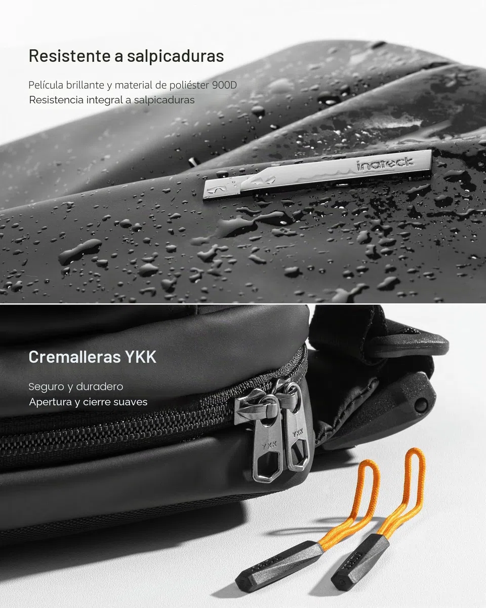 Inateck Bolsa Bandolera Cruzada Resistente a Salpicaduras para Hombres Mujeres Viajes Ciclismo Trabajo