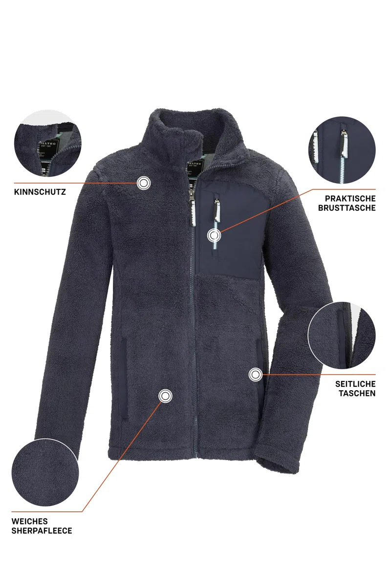 Killtec Kow 350 Grls Flc Jckt Chaqueta polar Sherpa Niñas