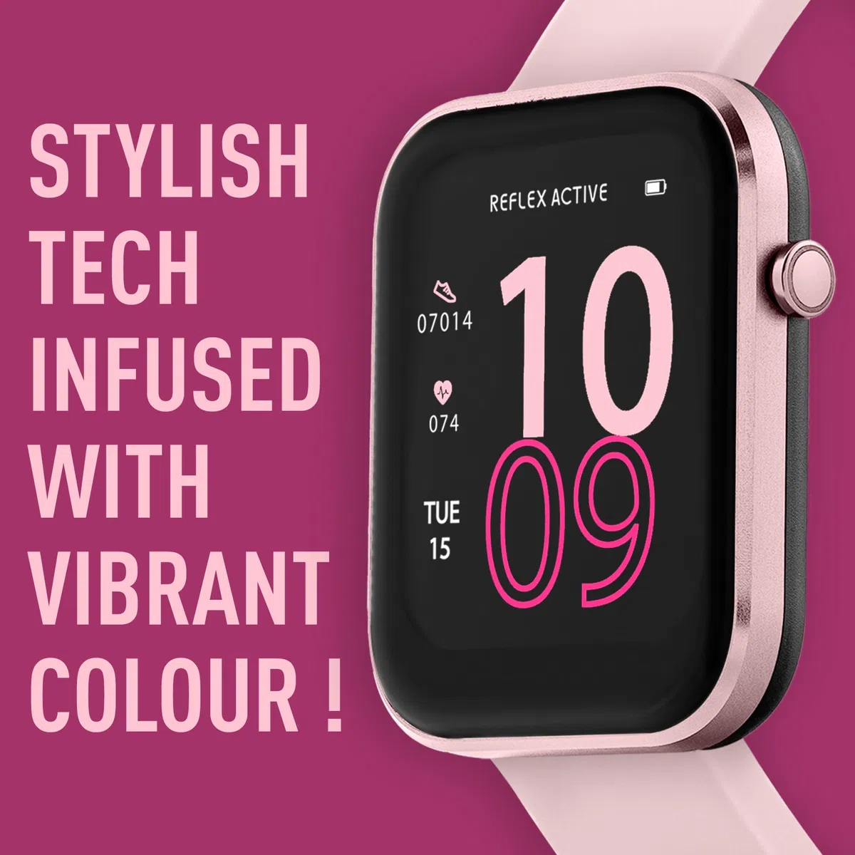 Reflex Active Reloj Inteligente de Seguimiento de Fitness con Correa Rosa pálido para Mujer, Serie 12, Rosa pálido, Moderno