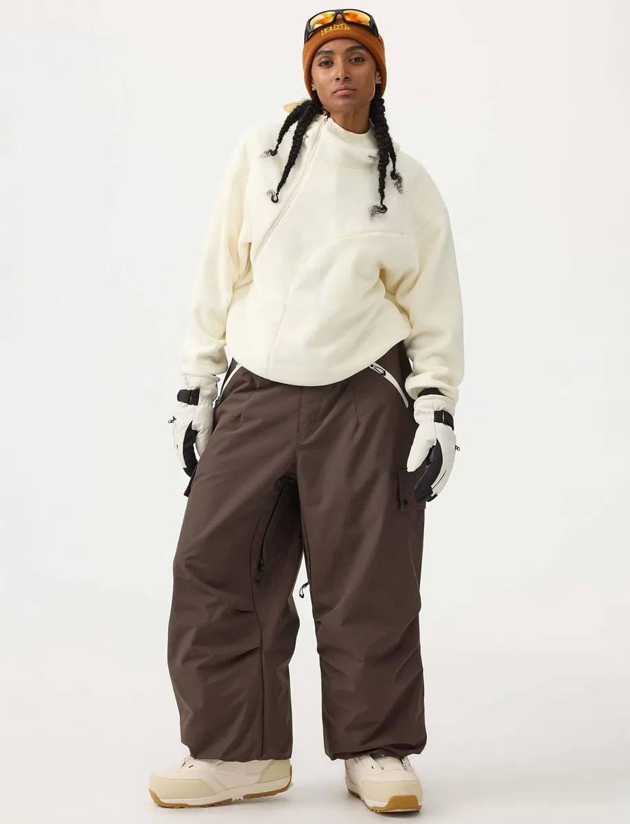 GSOU SNOW Hombres Mujeres Pantalones de Esquí Holgados Pantalones de Snowboard Baggy Pantalones de Nieve Oversize - Multibolsillos Impermeable Antiviento Transpirable Cálido