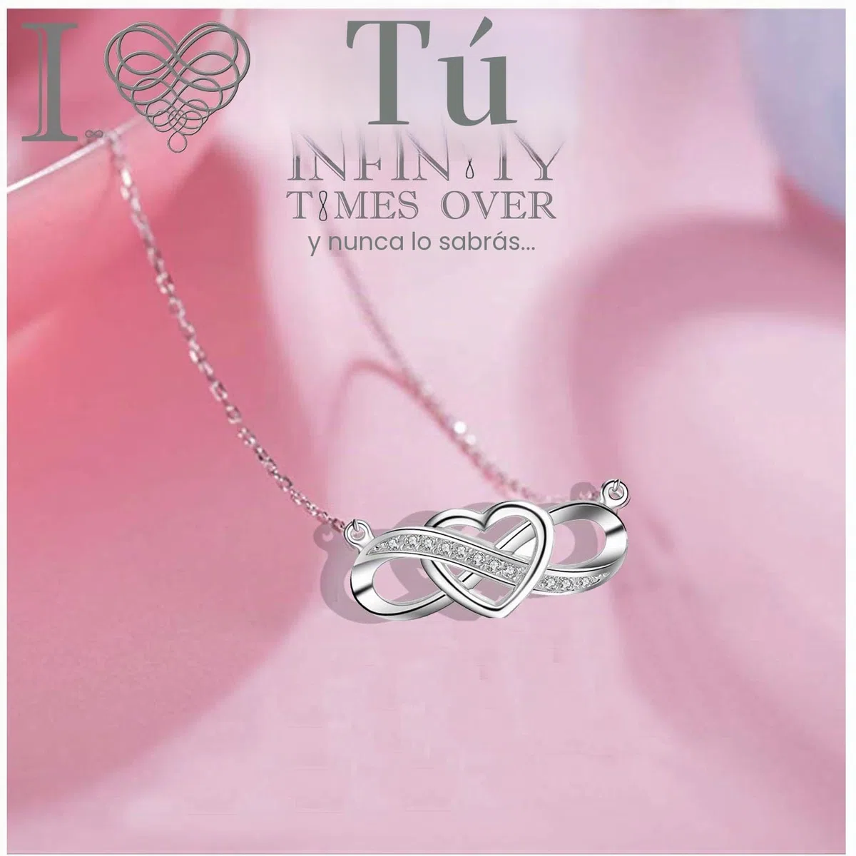 Collar Regalos para Ella,Infinito collar de corazón para las mujeres,925 de plata esterlina,5A collar de circonio cúbico,Regalo para Mujeres Niñas