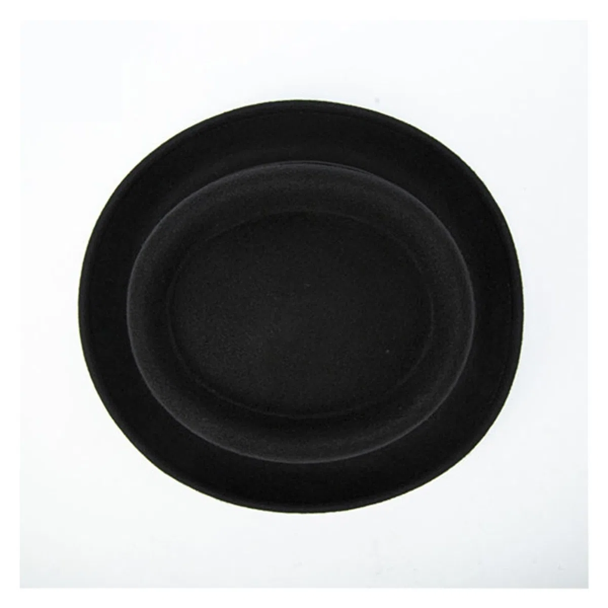 Sombrero Pork Pie de ala enrollada negro for hombre, sombrero Fedora lana blanca, gorra jazz invierno, caballeros Parte Superior Plana(Black,M 56 to 58cm)