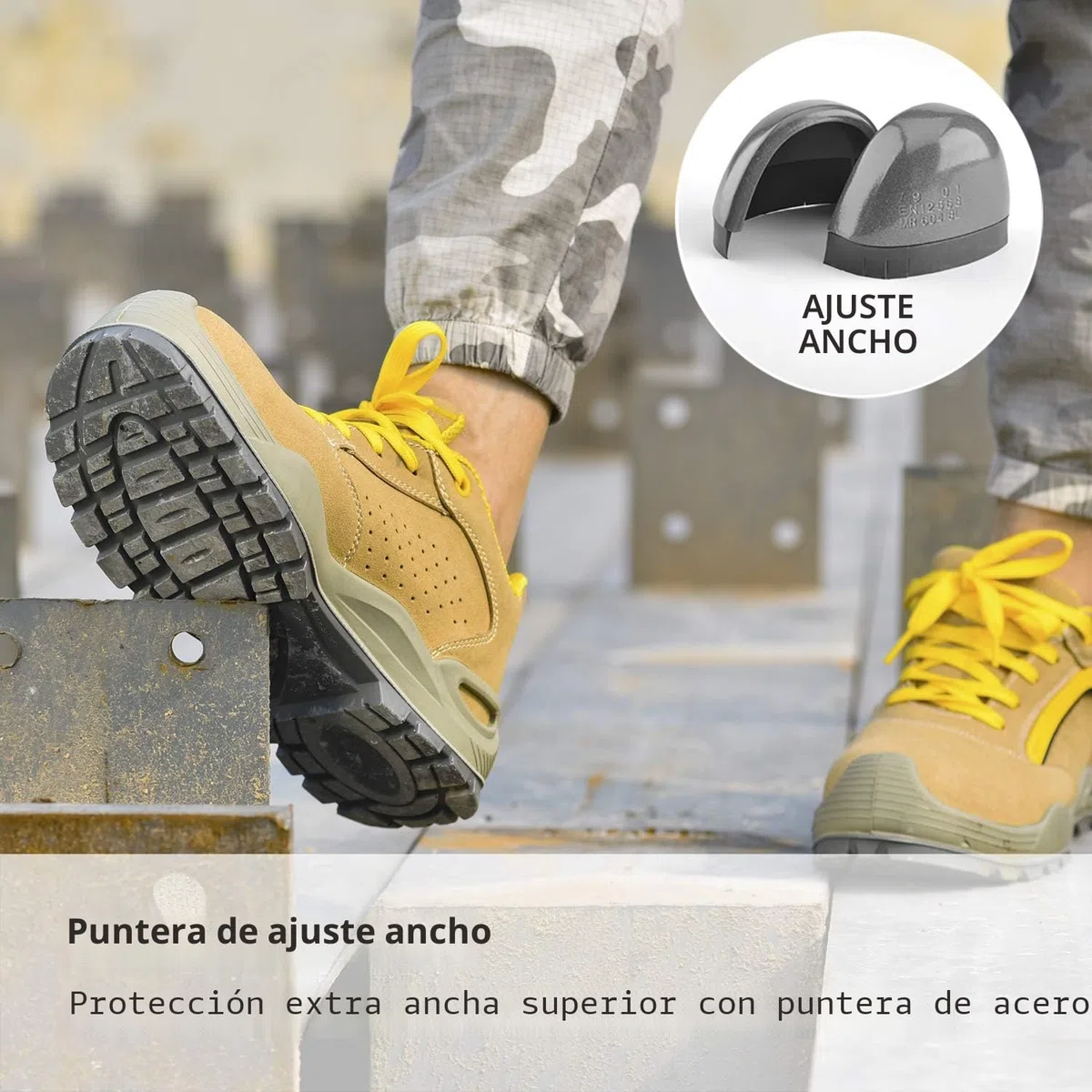 Safetoe Zapatos de Seguridad 7296YN Botas de Cuero Transpirable Punta de Acero Ligeros