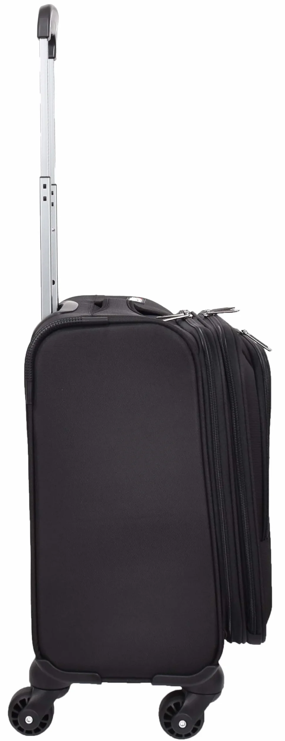 House Of Leather - Maletín de viaje para piloto, organizador de negocios, trolley de oficina, bolsa de cabina, 4 ruedas, Black, Cabin