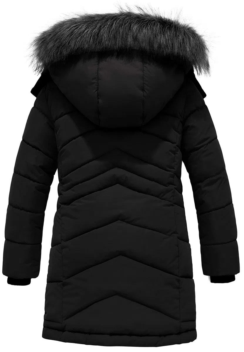 ZSHOW Abrigo de Invierno para Niña Parka Larga Impermeable Chaqueta Acolchada Capucha Chaqueta Gruesa Cálida