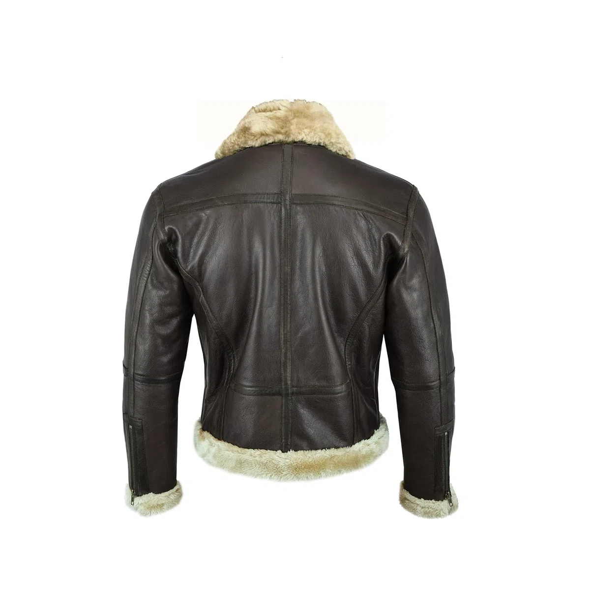 Leatherick Hombre Marrón Aviator estilo chaqueta de piel de cabra Vintage Bombardeo Chaqueta de vuelo