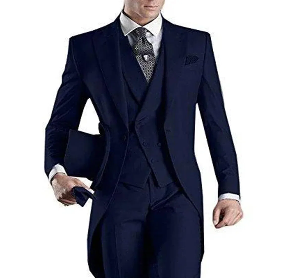 Hombre De Ajustado Groomsmen Smoking Traje de FRAC for Hombre, 3 Piezas, for Boda, Novio, Esmoquin, Formal, for graduación, Conjunto de Moda