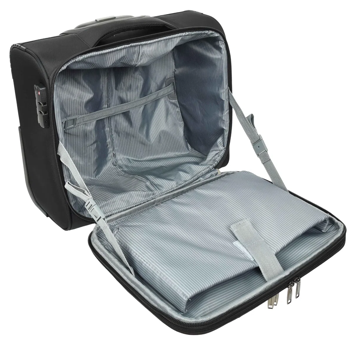 House Of Leather Pilot Case - Maletín organizador de negocios, bolsa de viaje con 2 ruedas, color negro Sparta, Black, M, Estuche Pilot