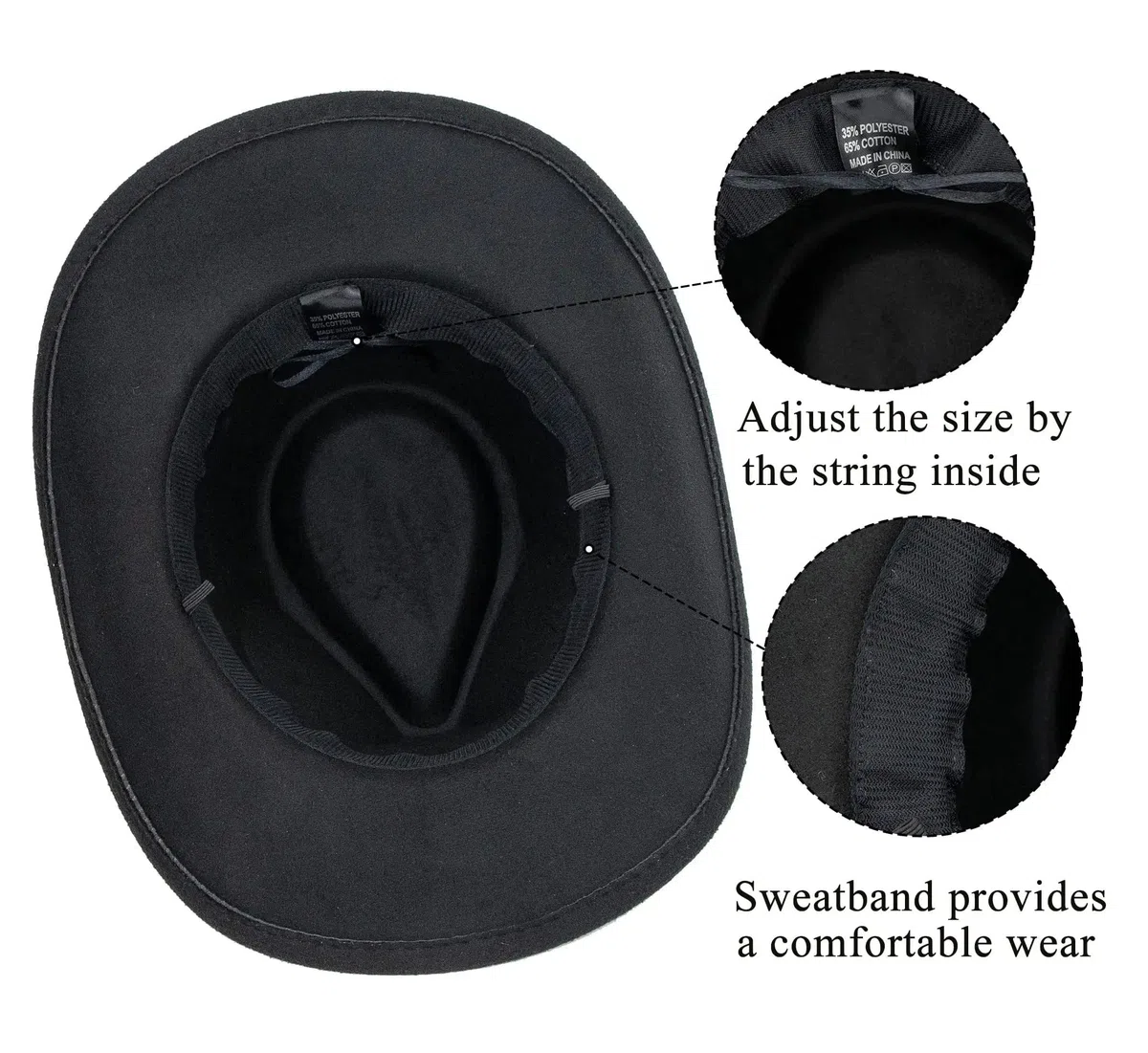 Sombrero Fedora Panamá de fieltro ala ancha para mujer y hombre