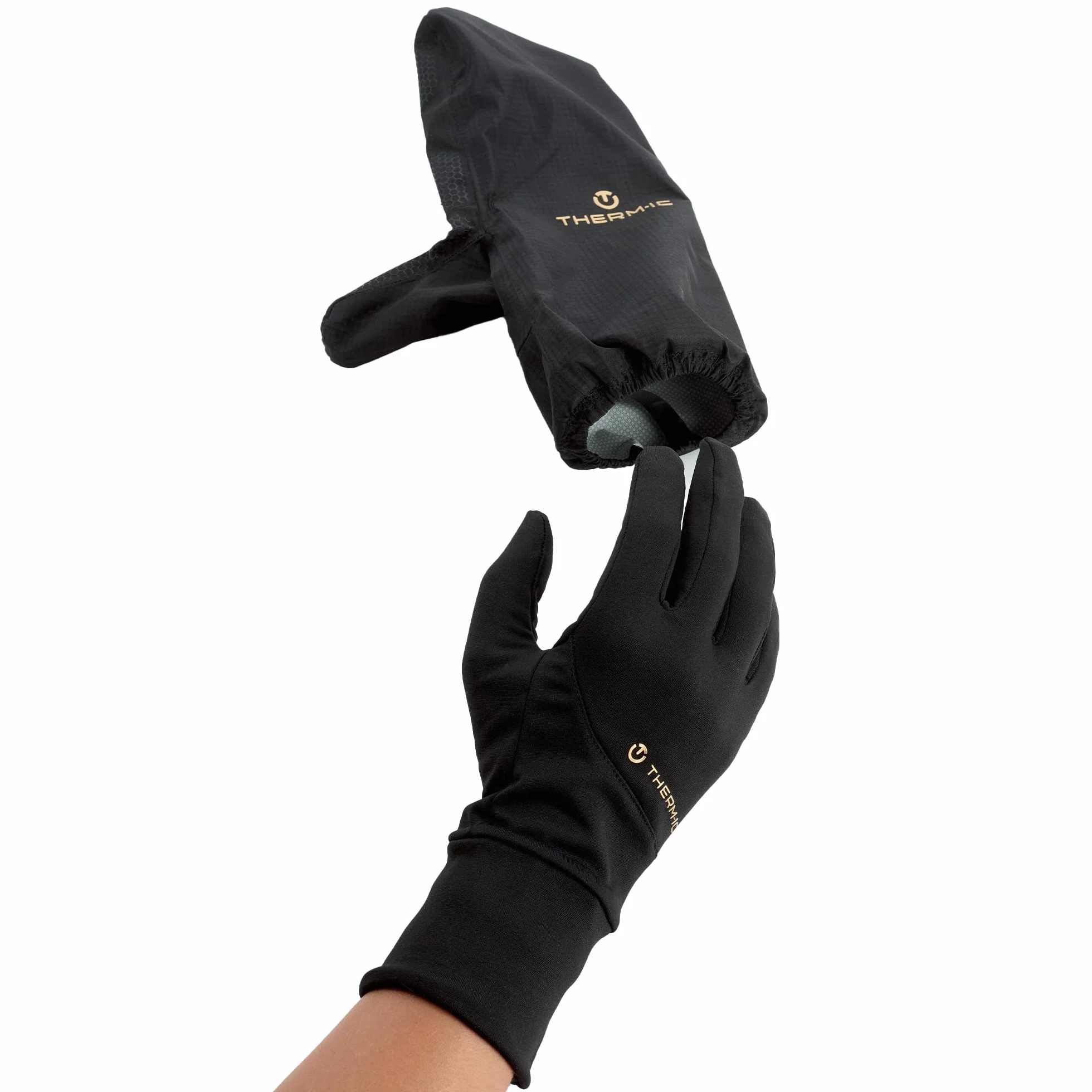 Thermic Weather Shield Covers sobre Guantes Unisex, Unisex Adulto, Color Negro, tamaño Large