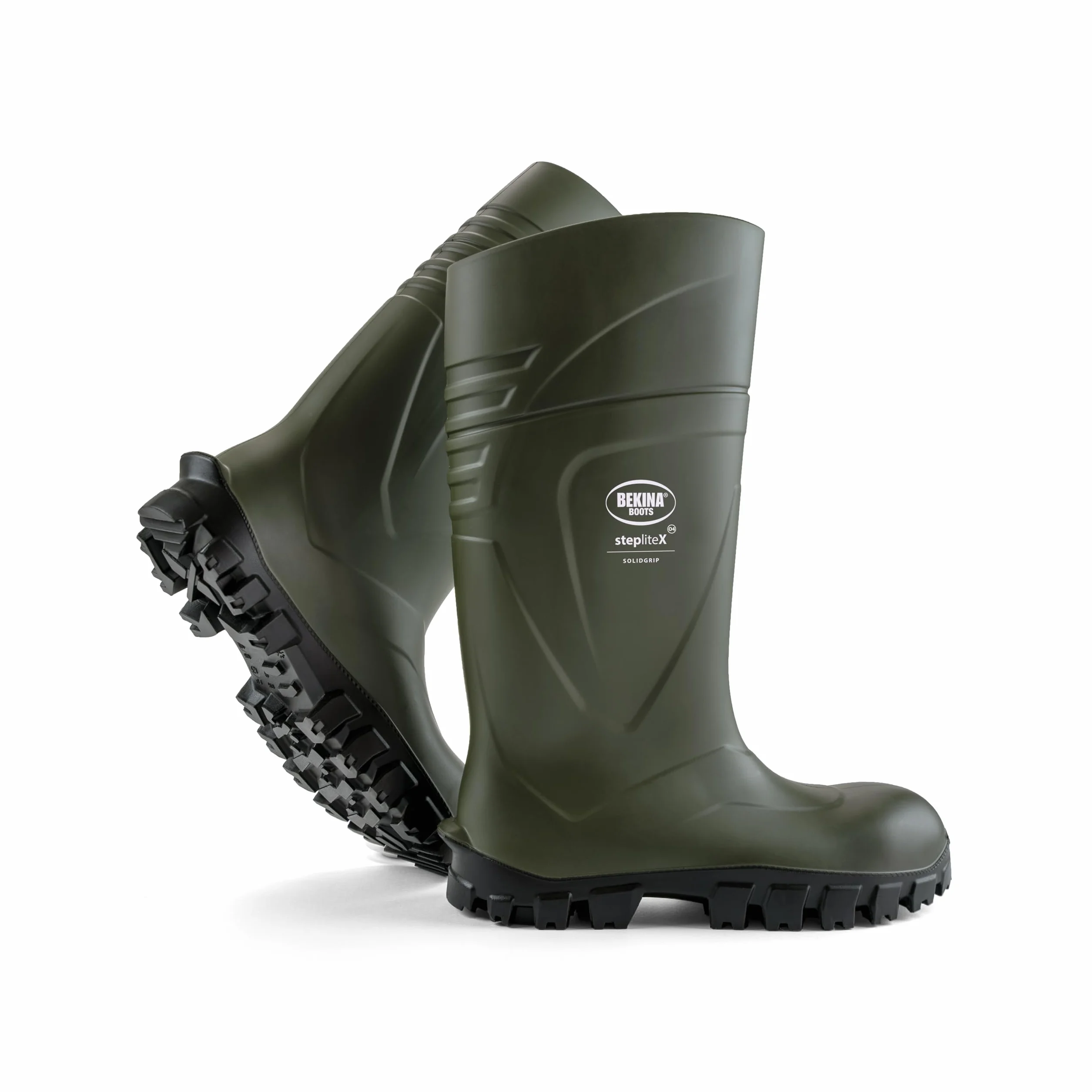Bekina Bota de Trabajo Robusta para Mujeres y Hombres sin Puntera de Acero de Seguridad, para Uso agrícola, Garantiza una excelente adherencia, protección de Aislamiento -30 Grados, Verde, EU 46