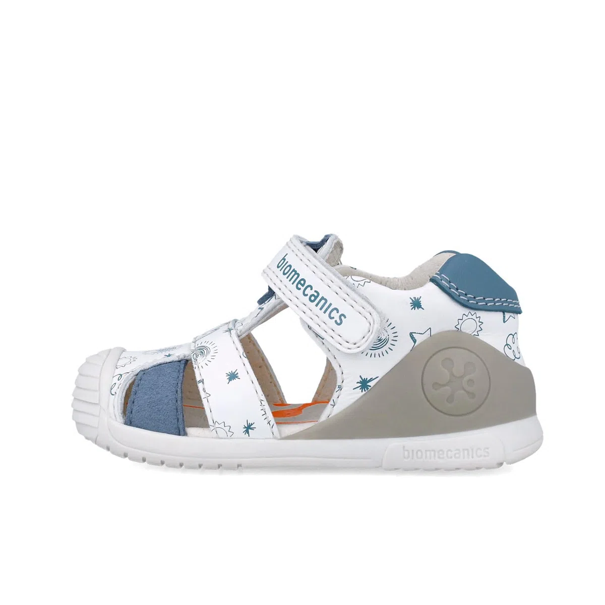 Biomecanics Sandalias para niño 252116-B834 | Color Nieve e Índigo | Cierre Ajustable | Suela Flexible