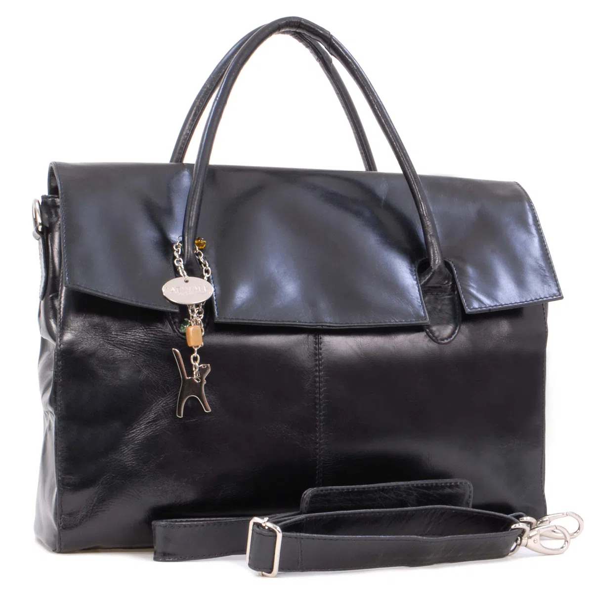 Catwalk Collection Handbags - Bolso Ordenador Portatil Mujer Piel - Bolso Bandolera Grande de Trabajo - Maletín con Funda Acolchada - Helena