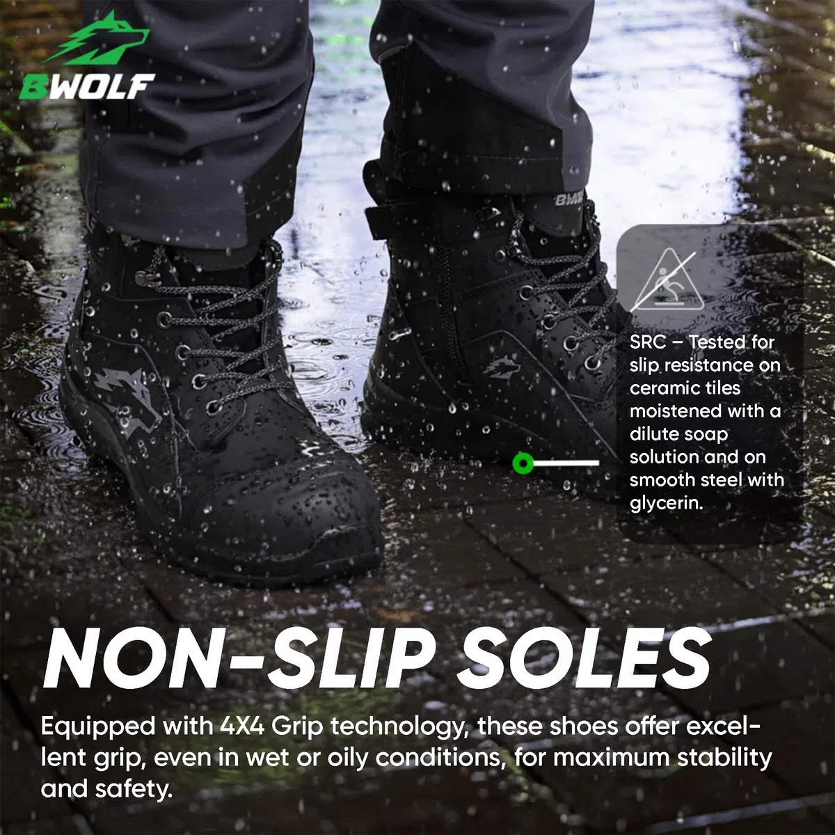 BWOLF Fantom Hi S7L - Botas de seguridad impermeables para hombre con entresuela de Kevlar, puntera compuesta