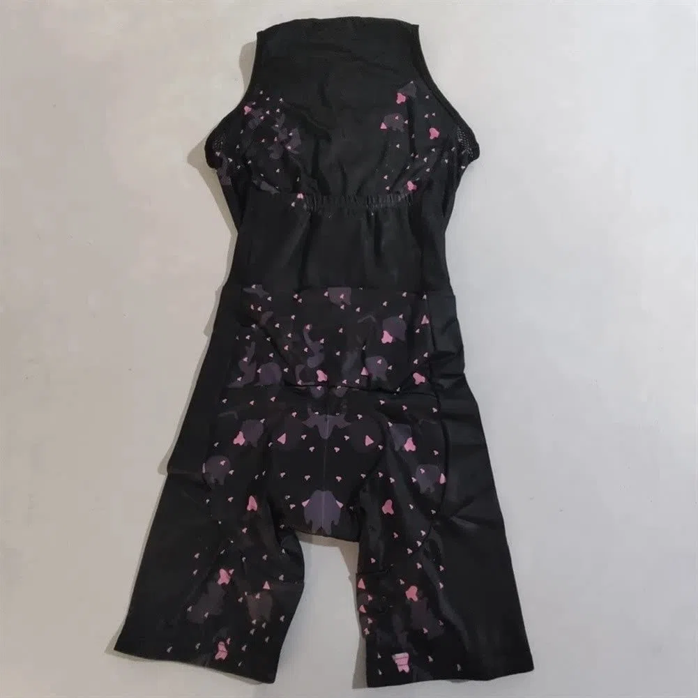 CYTSH Triatlón de Mujer Traje Traje de Ciclismo Traje sin Mangas Bike Body con Bolsillos Gel 9D Almohadilla MTB Traje de Uniforme de Equipo