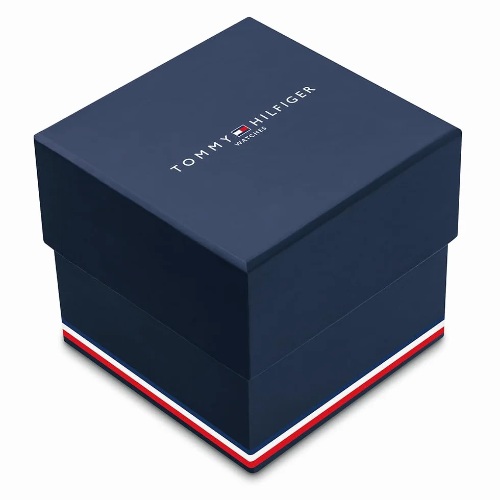 Tommy Hilfiger Reloj Analógico Multifuncional de Cuarzo para Hombres con Correa de Silicona, Acero Inoxidable o Cuero, Subesferas para Día y Fecha, Resistente al Agua hasta 5ATM.