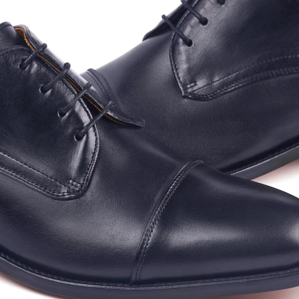 MASALTOS Zapatos de Hombre con Alzas Que Aumentan Altura hasta 7 cm. Fabricados en Piel. Modelo Birmingham Azul