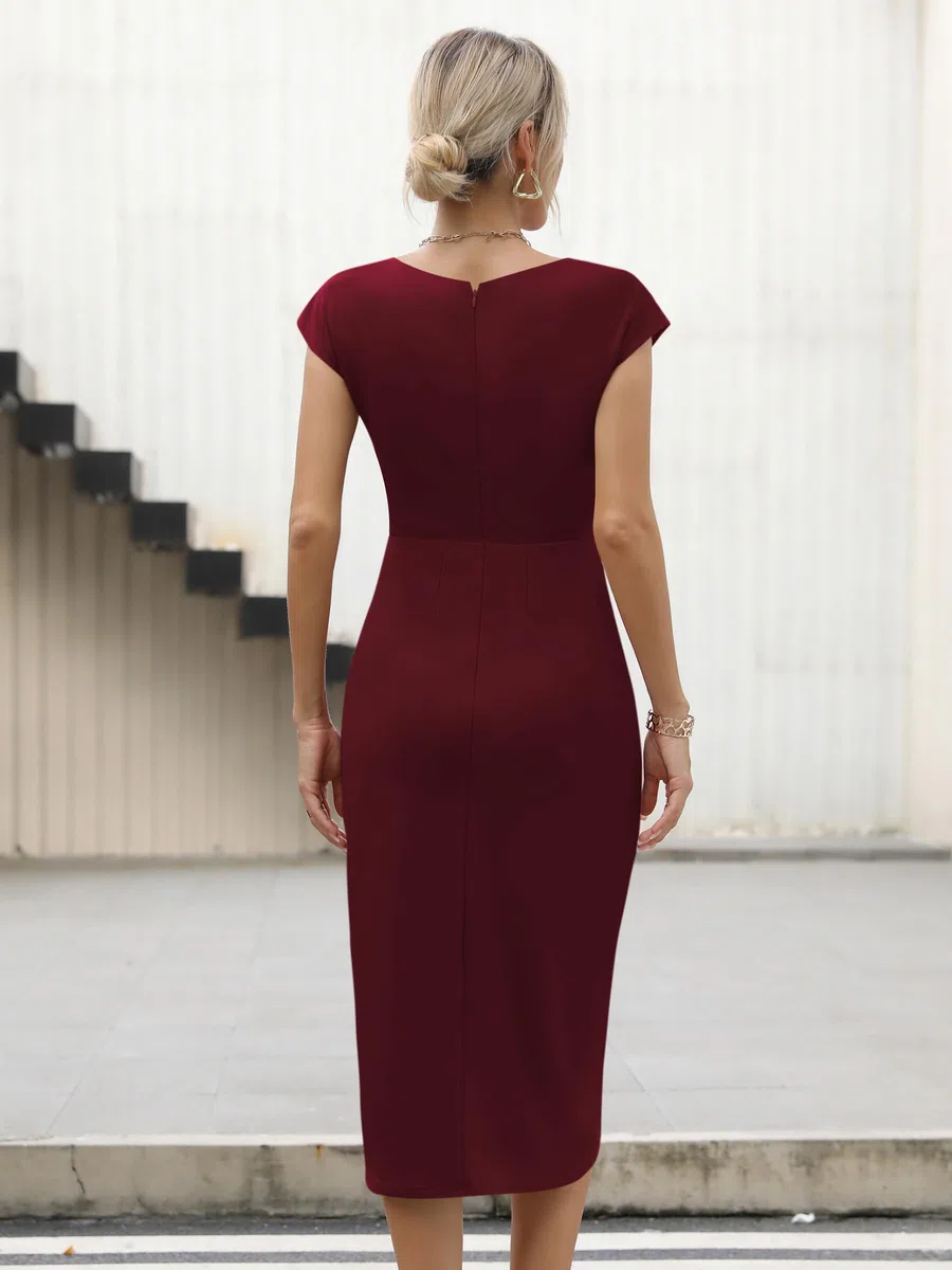 Missufe Vestido de cóctel para mujer, vestido de fiesta, vestido midi elegante, bodycon