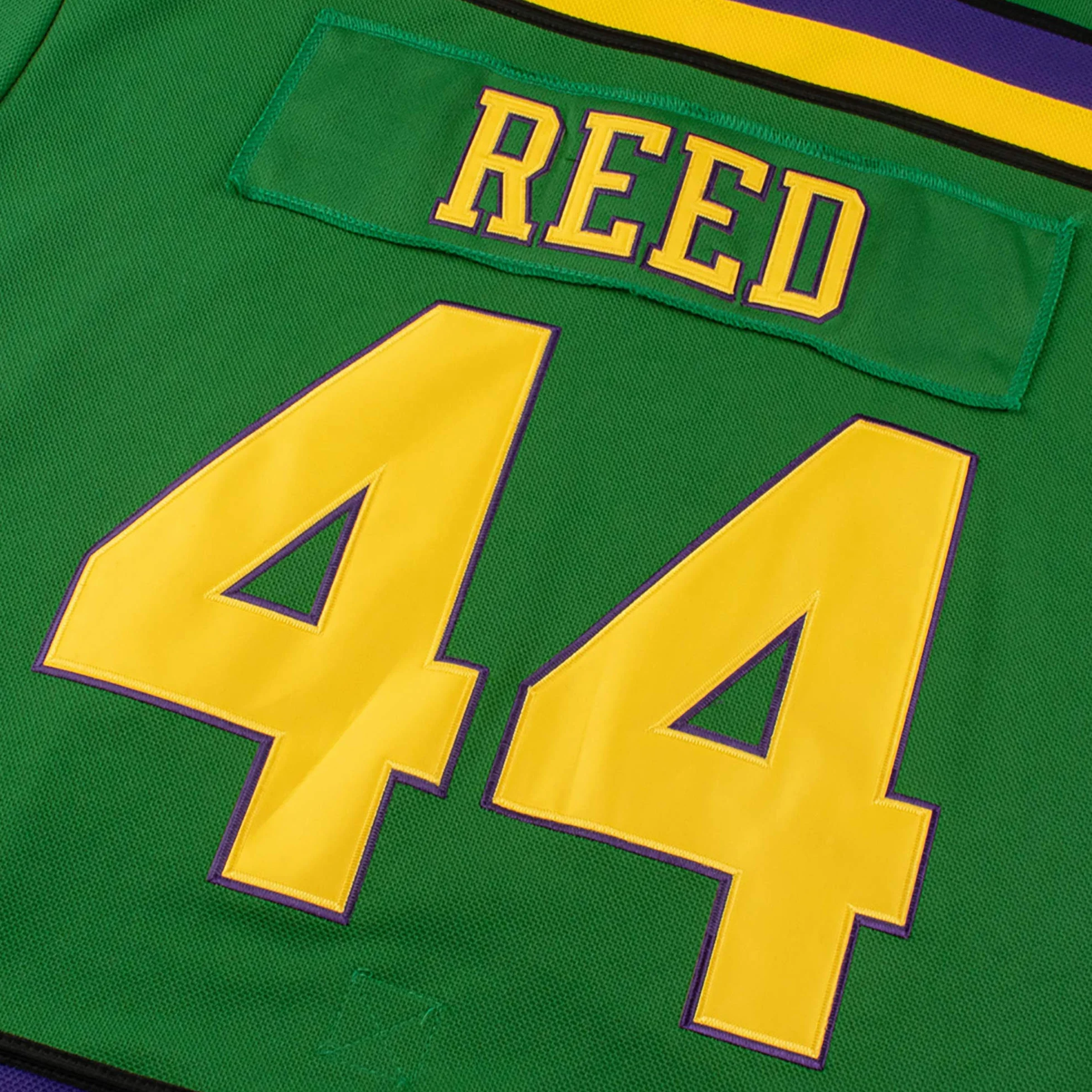 Caña # 44 Mighty Ducks Jersey de Hockey sobre Hielo Película Hockey Verde Cosido Alfanumérico