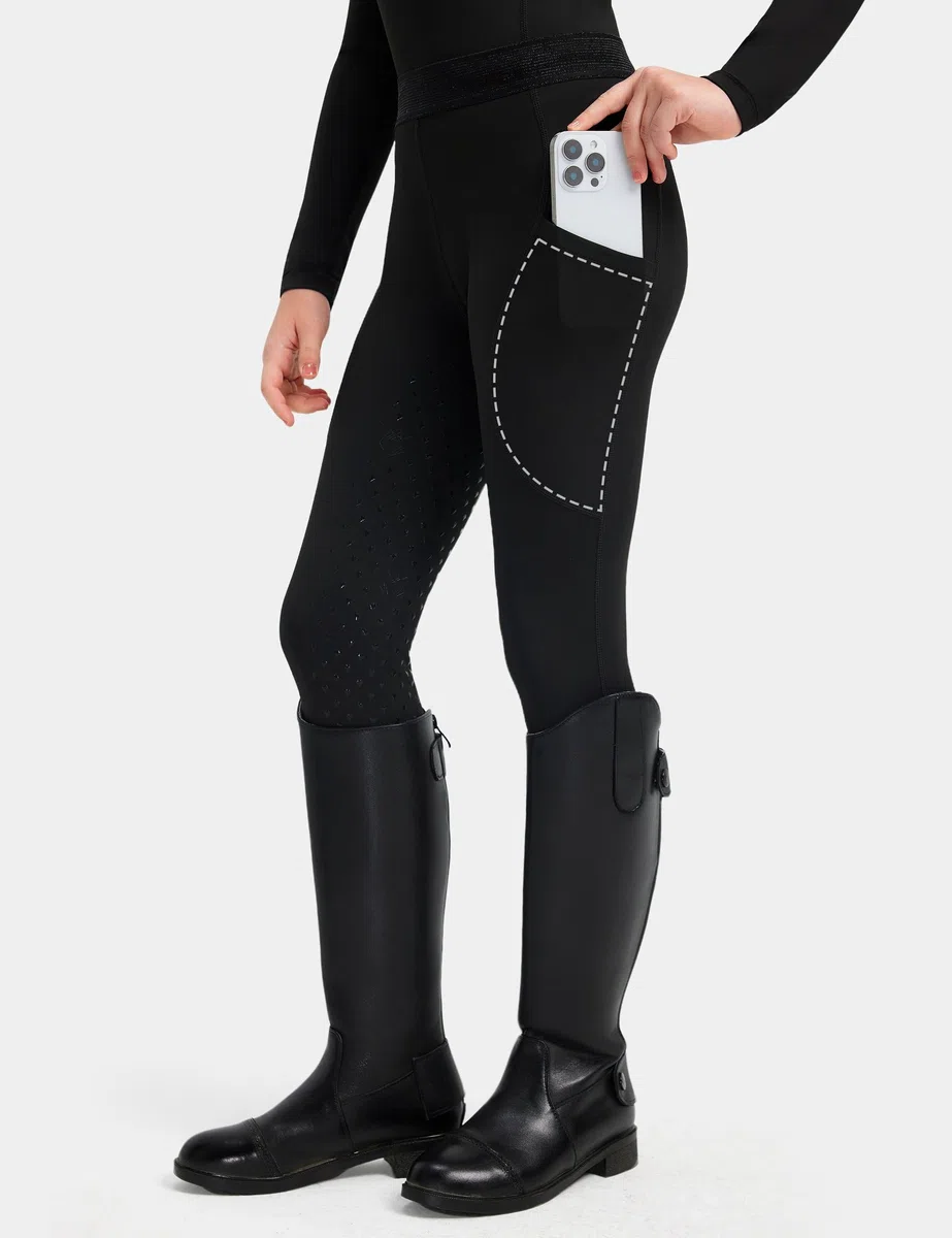FitsT4 Sports Conjunto de equitación para niñas, conjunto de 2 piezas para equitación, camisa ecuestre para niñas y pantalones de silicona con parche en la rodilla