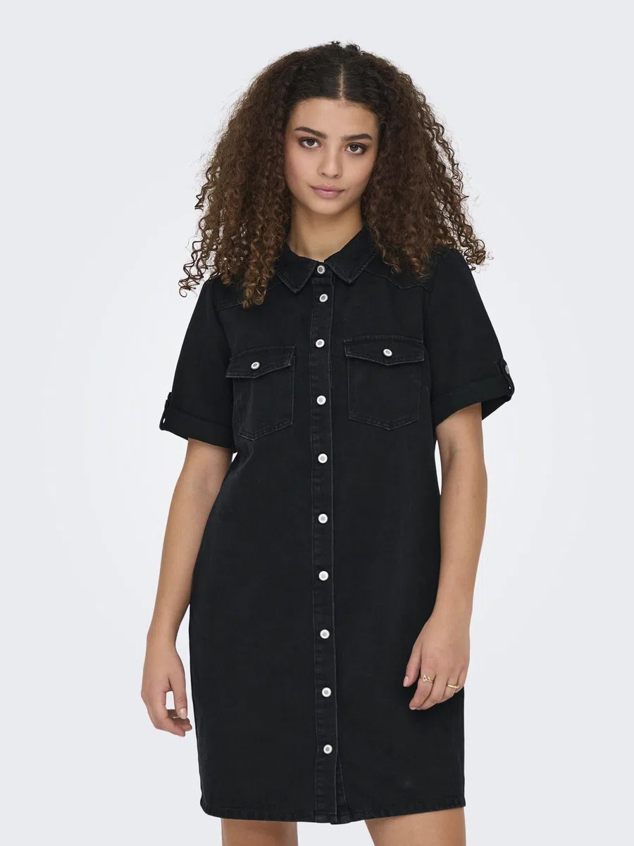 ONLY Onllisa S/S Dnm Dress Gua Onllisa S/S Dnm Dress Gua Mujer (Pack de 1)