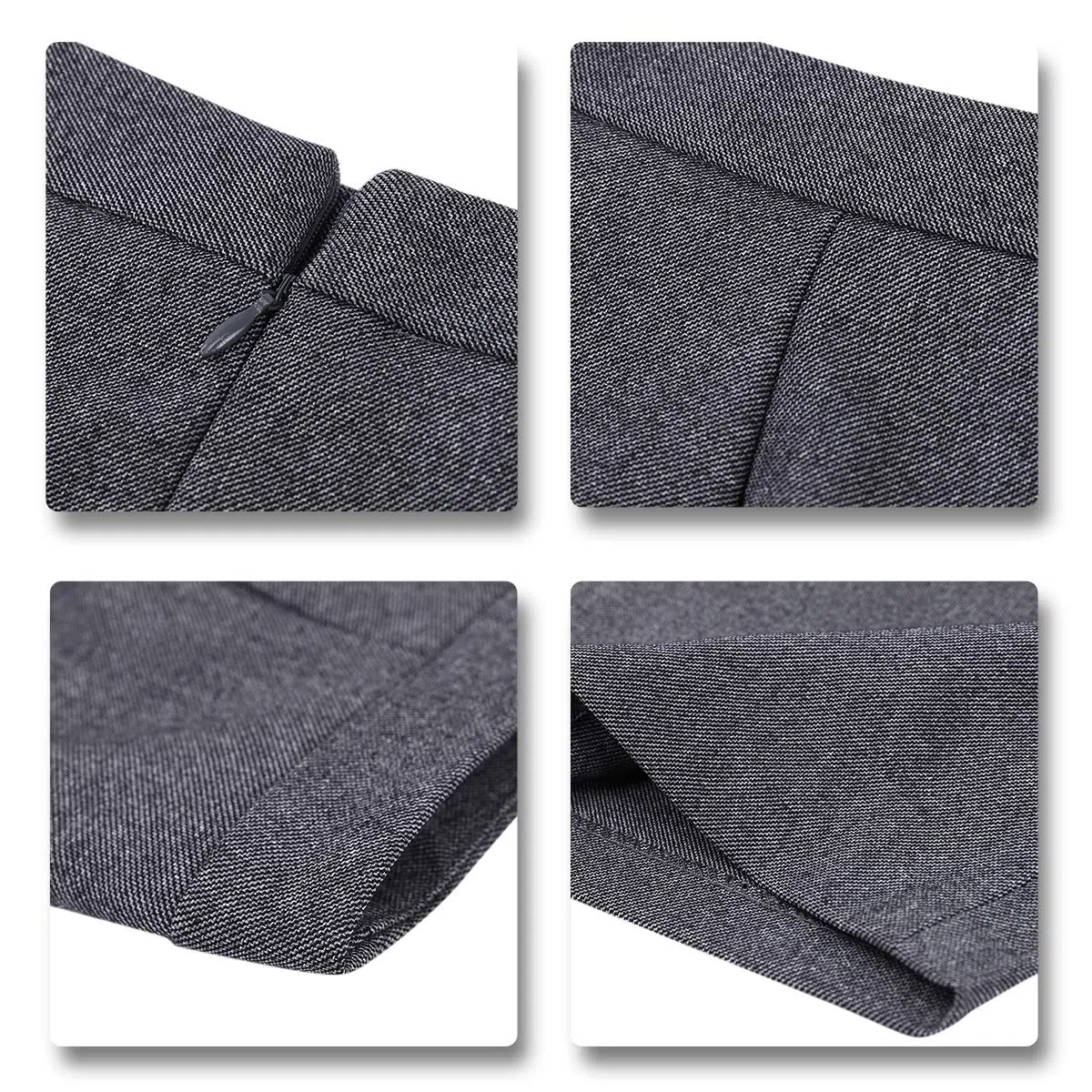 YYNUDA Conjunto de traje para mujer con falda/pantalón, ajustado, elegante atuendo para oficina Gris