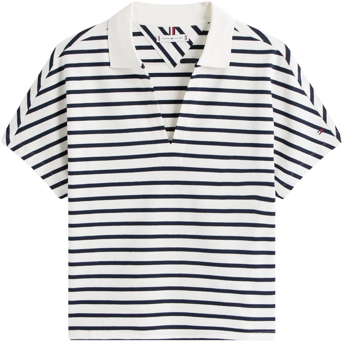 Tommy Hilfiger Polo de Manga Corta Mujer Lyocell Tipping sin Botones