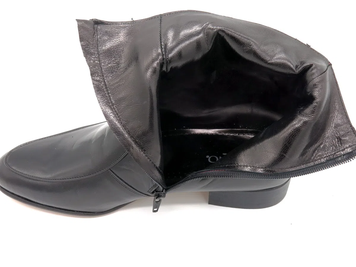 Botas de hombre Zapatos de negocios con suela de cuero Botines con cremallera