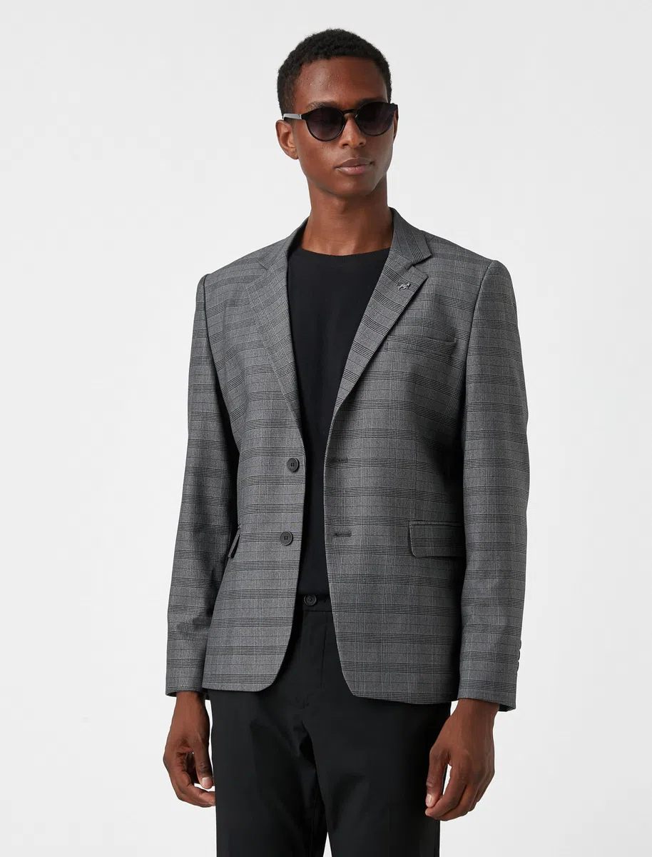 Koton Checked Blazer Jacket Hombre