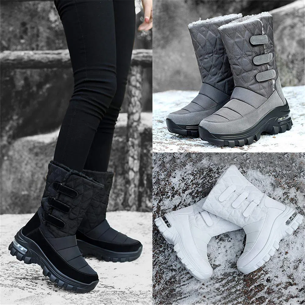 Botas de Nieve para Mujer Invierno Impermeable Forrado de Piel escarchada Bota Antideslizante cálida