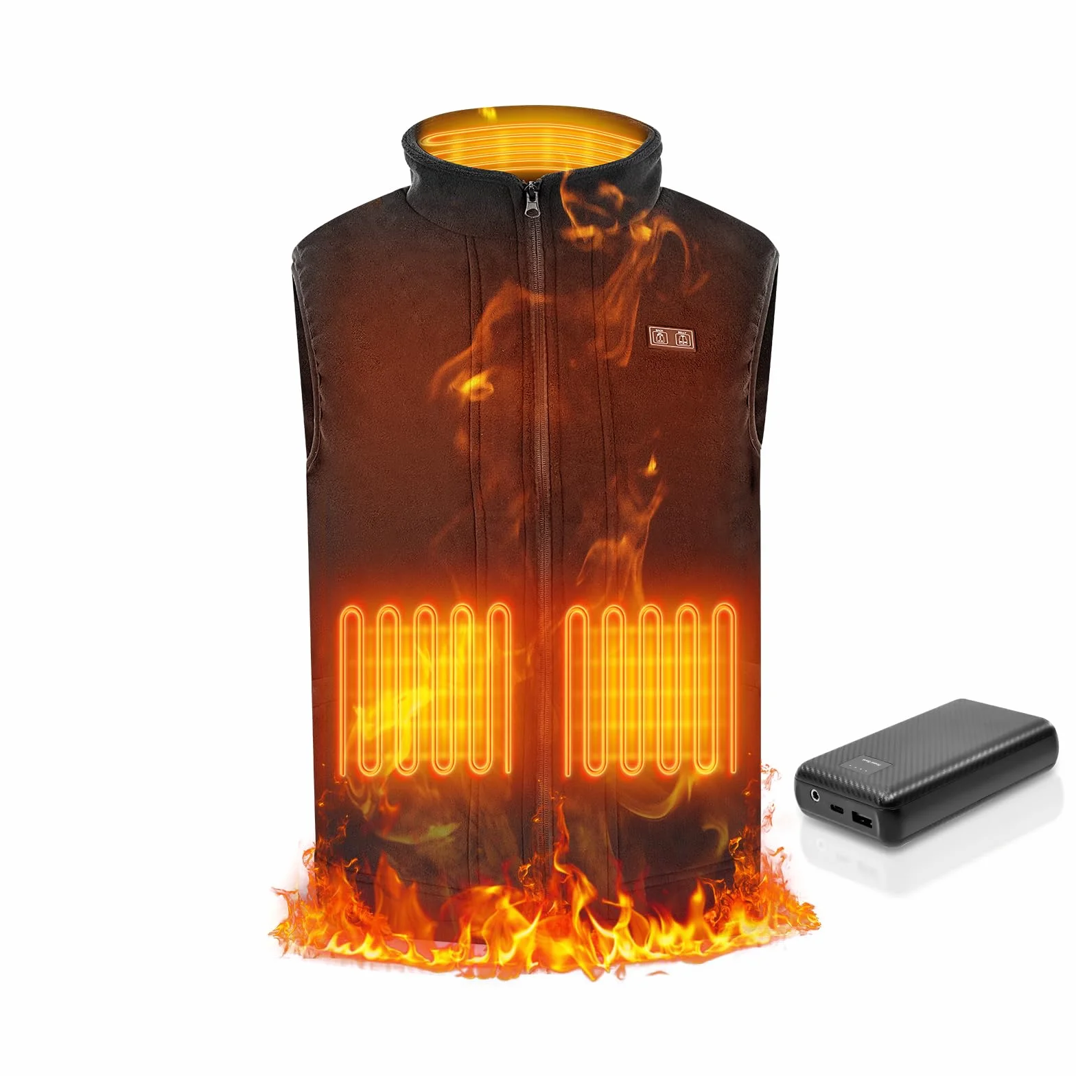 Tiazhan Chaleco Calefactable, con Batería(16000 Mah)/3 Temperaturas Ajustables, Ligero, Inteligente y Recargable, Chalecos Calefactables, para Hombres y Mujeres, Esquí Al Aire Libre, Camping