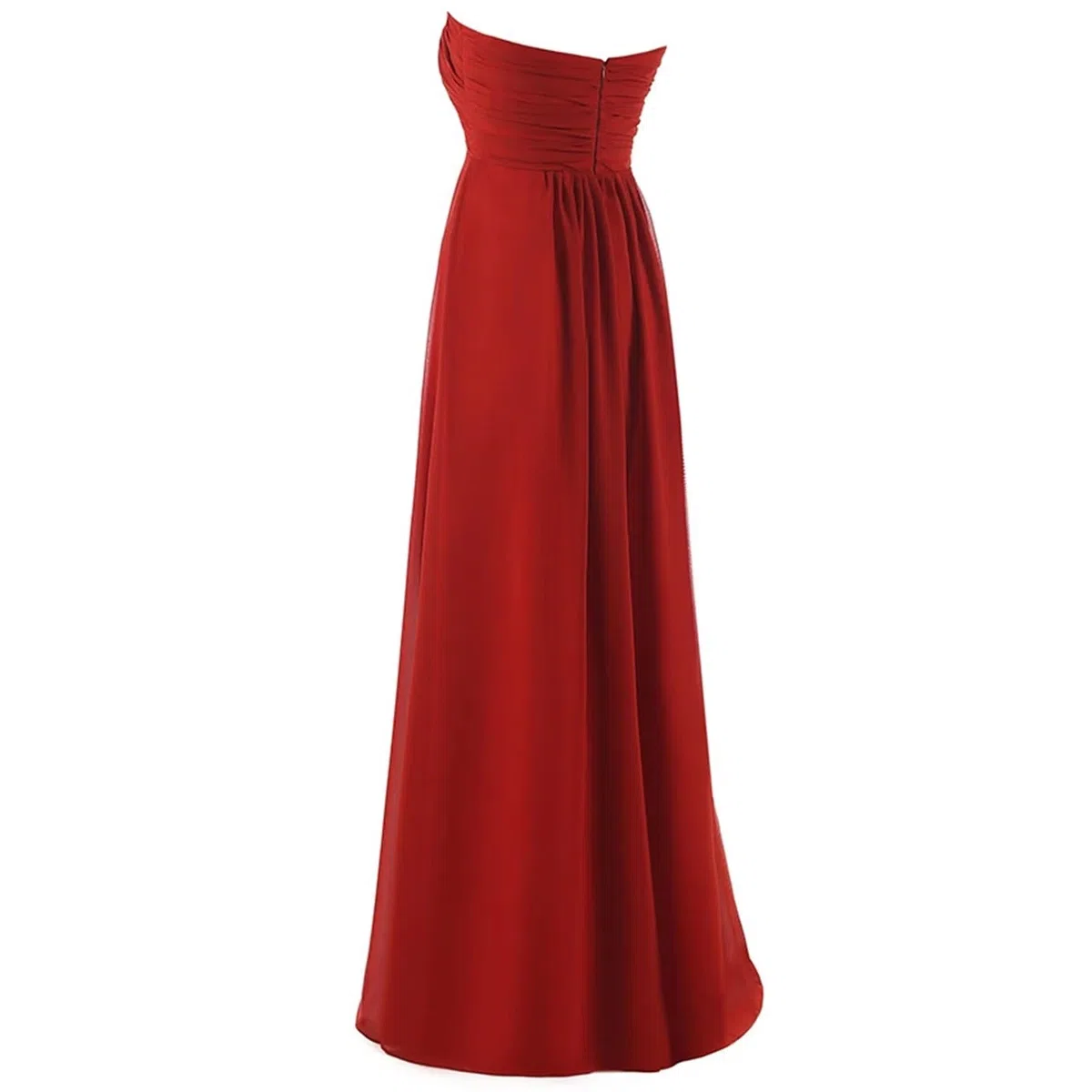 Vestido de Dama de Honor Largo sin Tirantes de Talla Grande en Color Rosa Burdeos, Vestido de Fiesta de Boda y graduación(NO.77 Grape Purple,12)