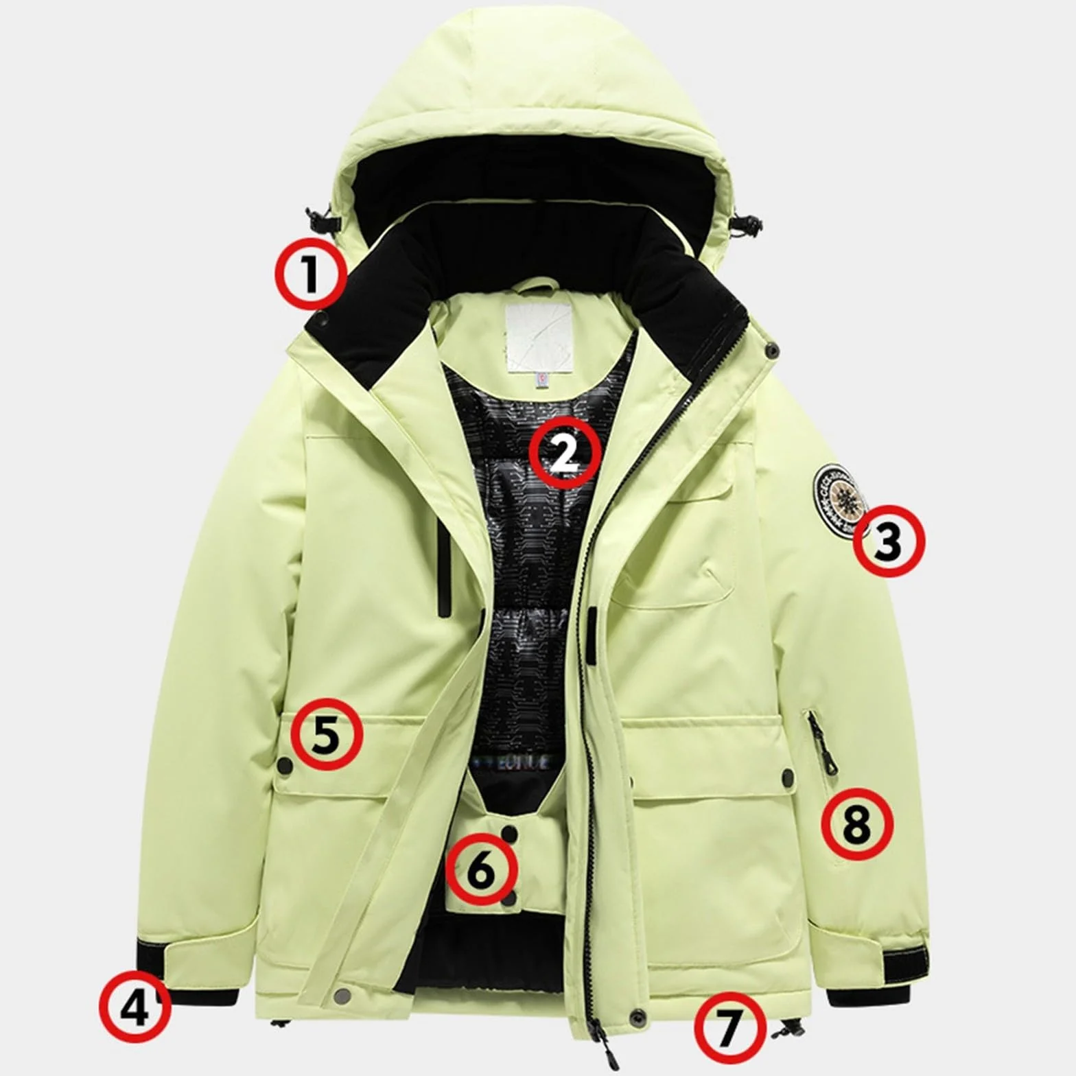 Chaqueta de esquí y monos para niños, 2 piezas, impermeable, cortavientos y cálido, combinación de ropa de nieve para niños de 5 a 14 años – Snowboard