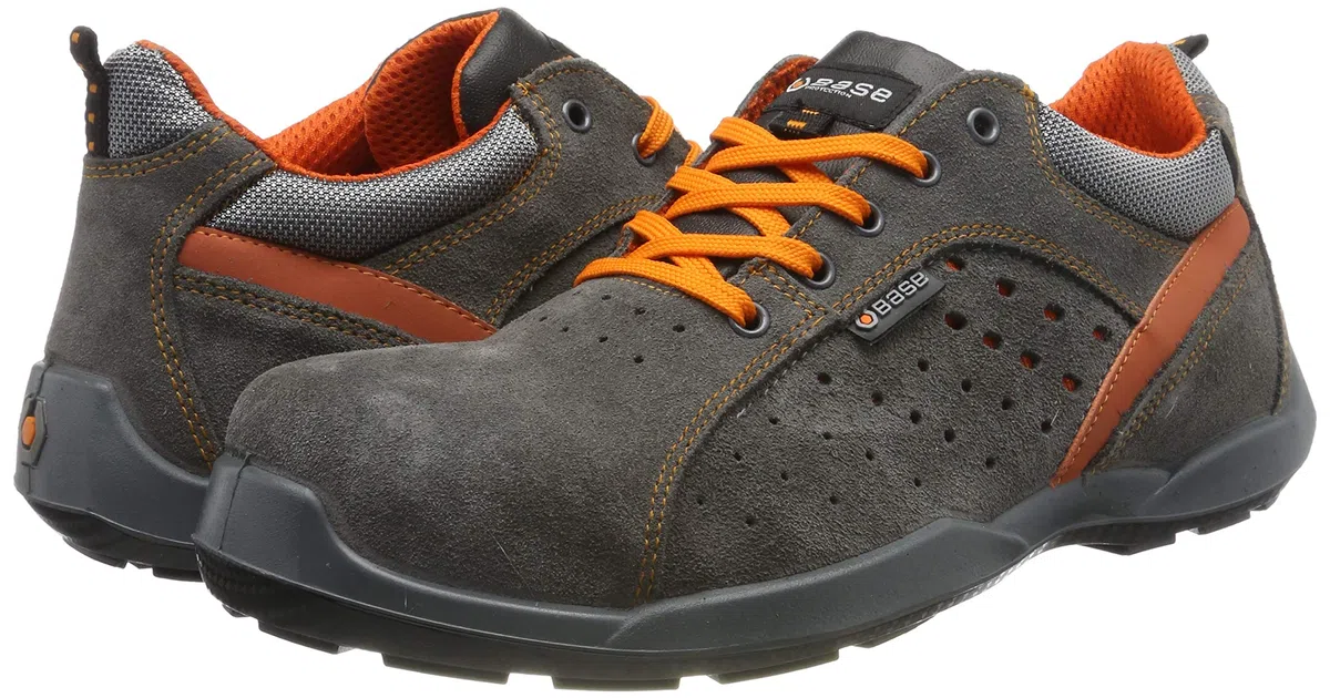BASE Protection Climb S1P SRC Zapato de Seguridad, Talla: 42, Color: Gris/Naranja, B0618GOR42