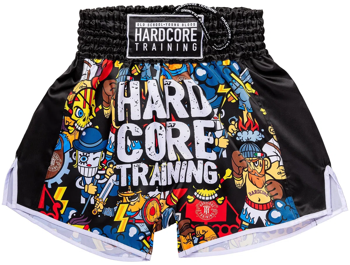 Hardcore Training Muay Thai Lucha Pantalones Cortos Shorts Hombre Kickboxing Boxeo MMA Combat Sport Sparring