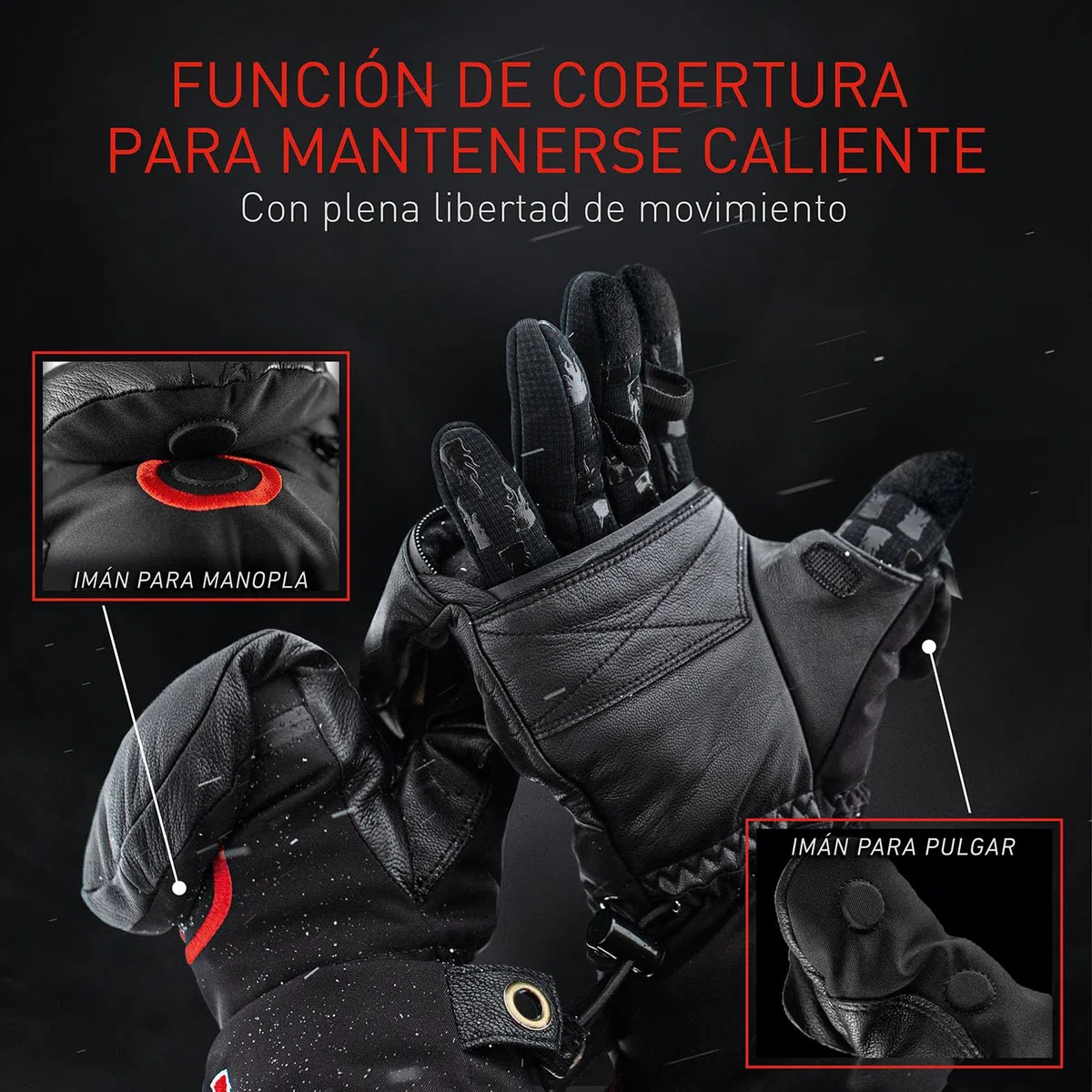 THE HEAT COMPANY - Heat 3 Smart Pro Guantes y Manoplas en uno - maneje y manténgase Caliente - No. 1 Guantes de Foto, al Aire Libre, esquí - Unisex