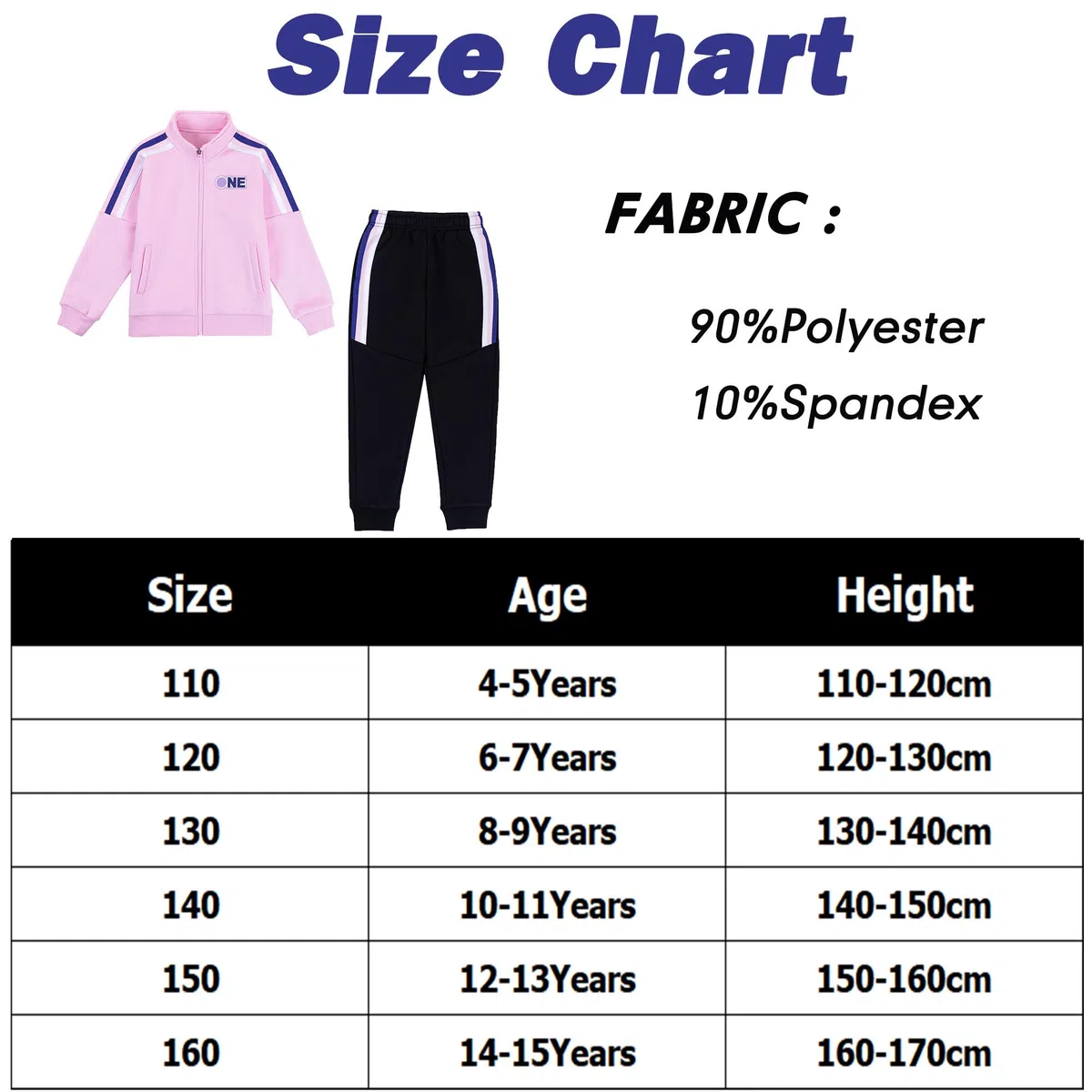 Chándal para niñas, conjunto de sudadera de 2 piezas con cremallera frontal completa, chaqueta clásica y pantalones, conjunto de chándal para niñas (4-15 años)