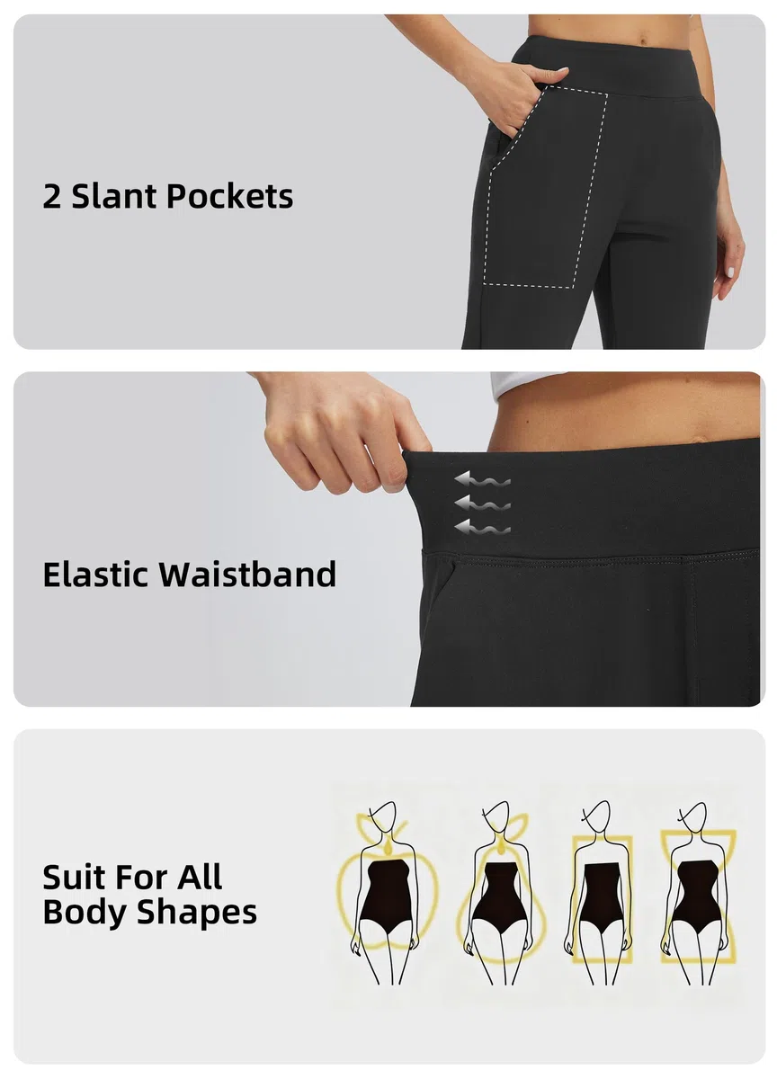 Libin Pantalones de Vestir Casuales Mujer Elástico Cintura, Traje Trabajo, Golf, Chándal, Deporte, Jogger con Bolsillos, para Oficina, Transpirables, Correr, Fitness