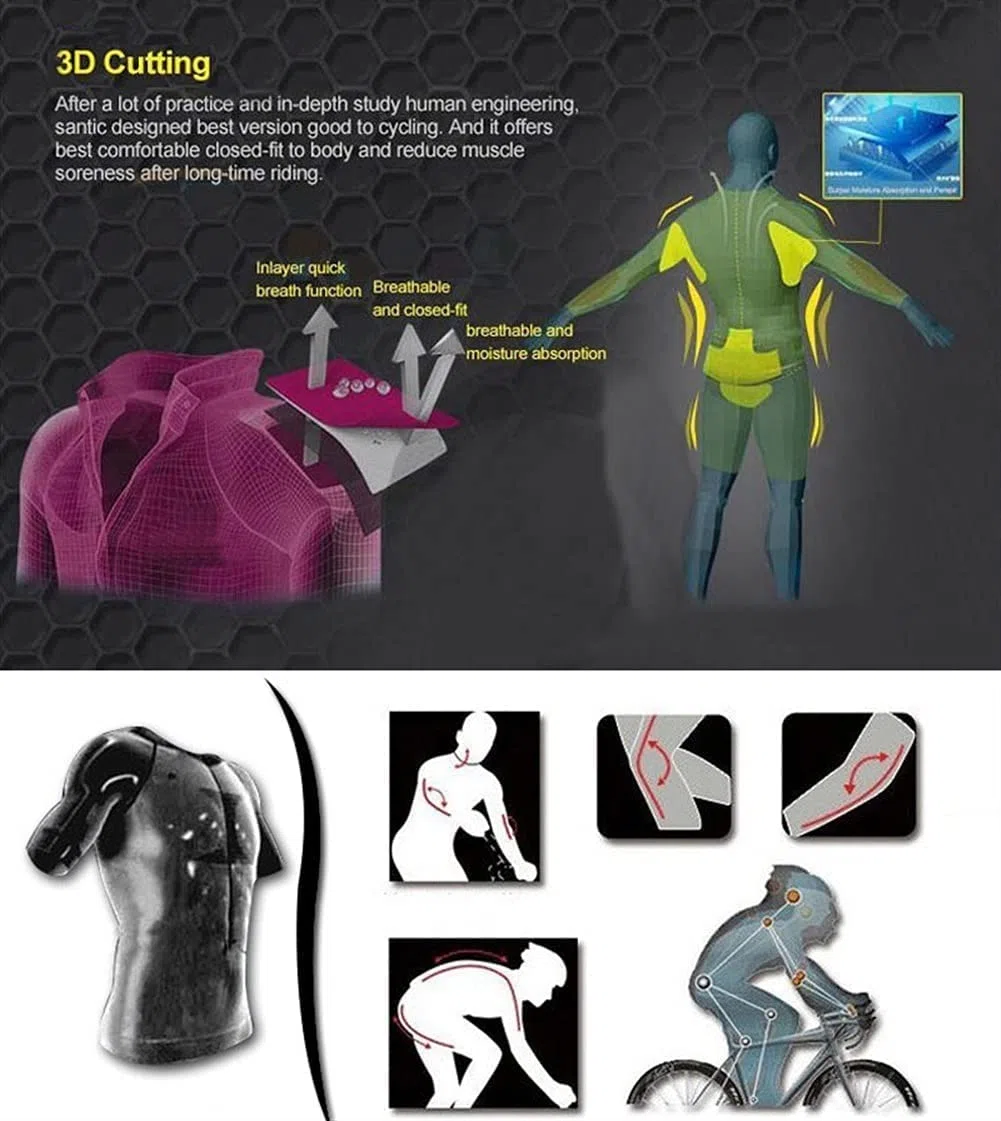 CYTSH Conjuntos de Maillot de Ciclismo para Mujer Pantalón Largo de Manga Larga Traje de triatlón de una Pieza Maillot de Ciclismo Mono con Bolsillos (Color : 3, Size : XX-Large)
