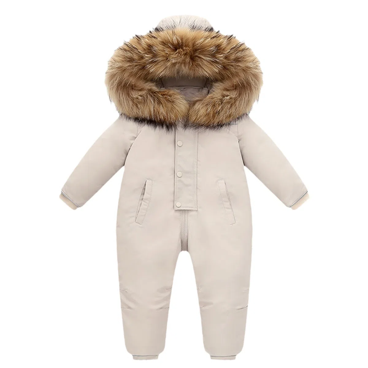 Traje de esquí para niños impermeable chaqueta de plumón caliente térmica ropa de esquí con capucha cuello de piel al aire libre chaqueta transpirable impermeable traje al aire libre invierno