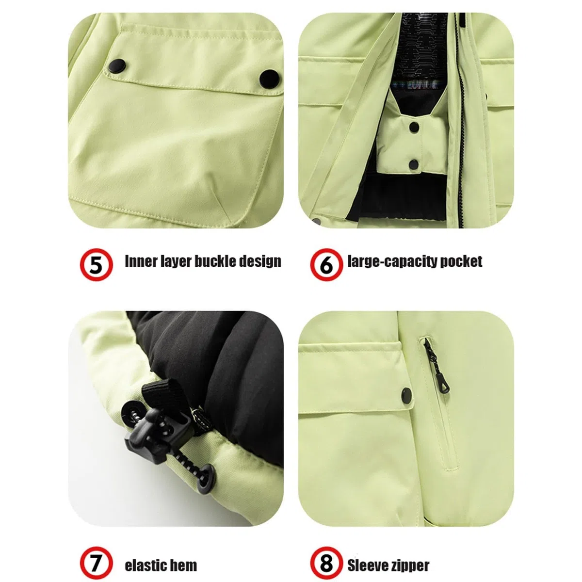 Chaqueta de esquí y monos para niños, 2 piezas, impermeable, cortavientos y cálido, combinación de ropa de nieve para niños de 5 a 14 años – Snowboard