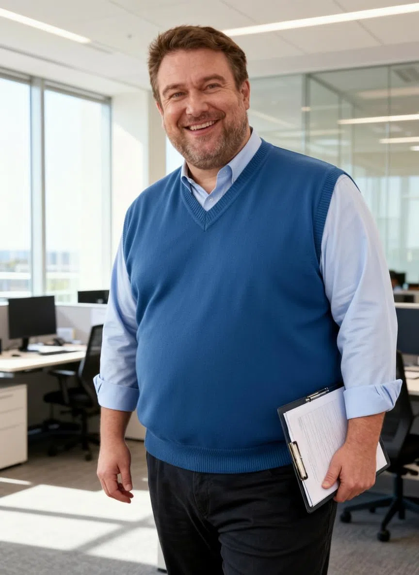 Hombres Suéter Chaleco para Extra Talla: Grande Alto V Cuello Sin Mangas Tejer Algodón Pullover