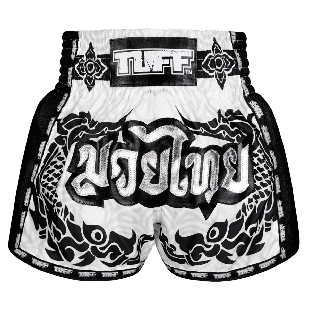 Tuff Sport Pantalones cortos retro de Muay Thai, pantalones cortos de boxeo, corte delgado, para artes marciales mixtas, kickboxing, entrenamiento, ropa de entrenamiento