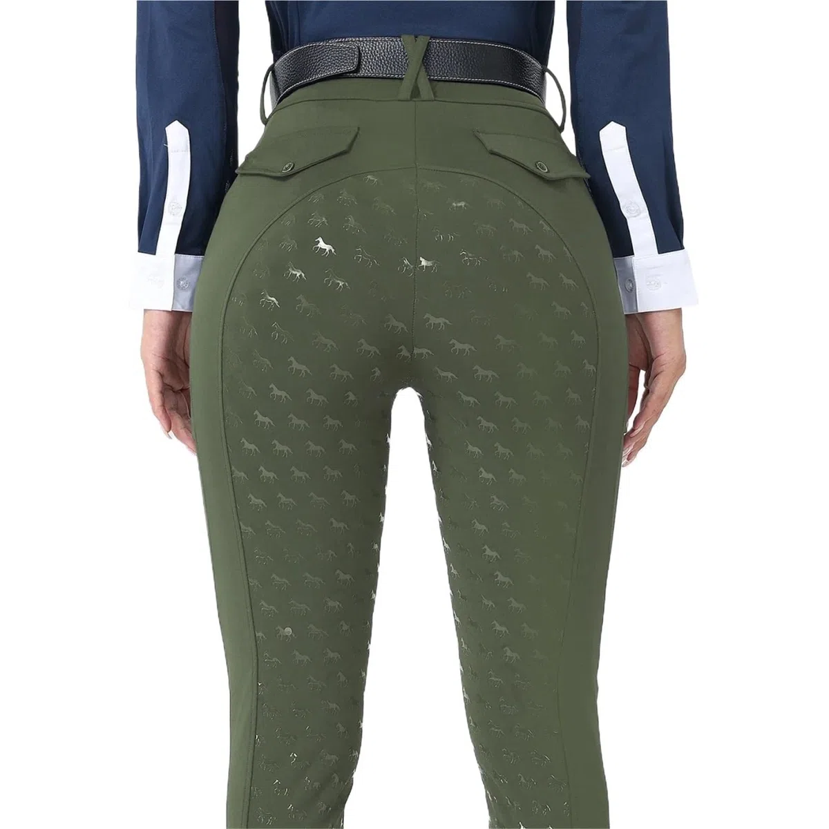 Pantalones de equitación Pantalones De Equitación De Silicona con Asiento Completo, Mallas Y Leggings For Montar A Caballo, Ropa Ecuestre For Mujer(Black,S)