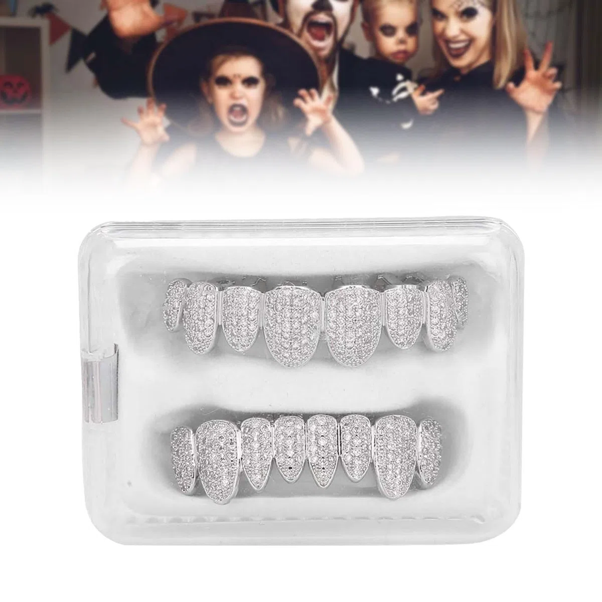 Grillz dental, Grillz Diente, Grillz Dientes Hip Hop Teeth Grill Set Microset Diamond Braces respetuoso con el medio ambiente Latón Galvanik Grill Prá