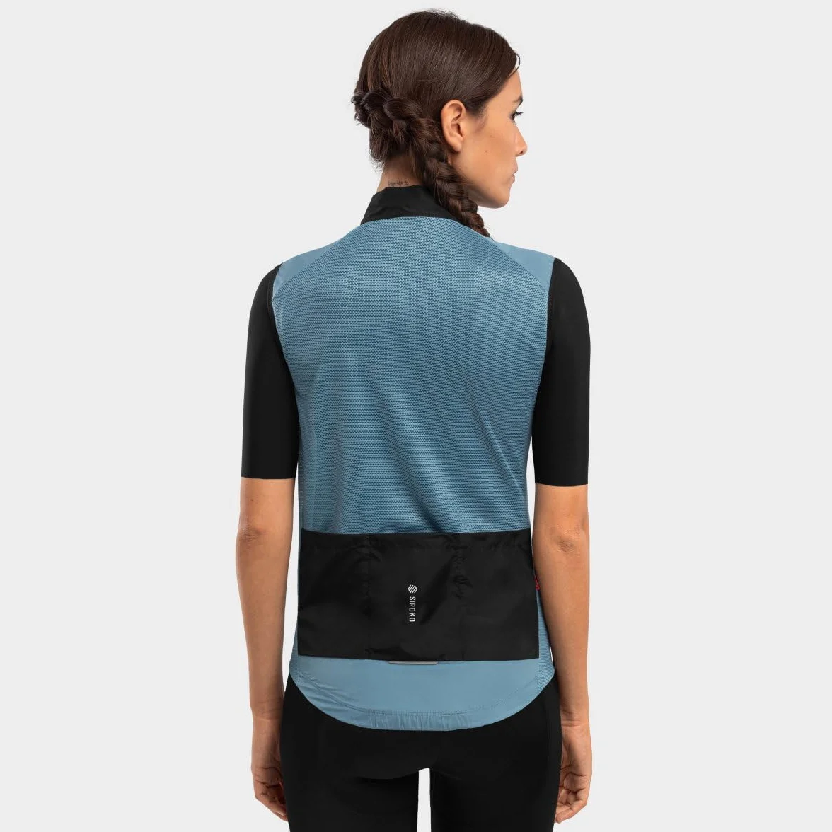 SIROKO - Chaleco Cortavientos de Ciclismo para Mujer V1-W Manghen - M - Azul acero
