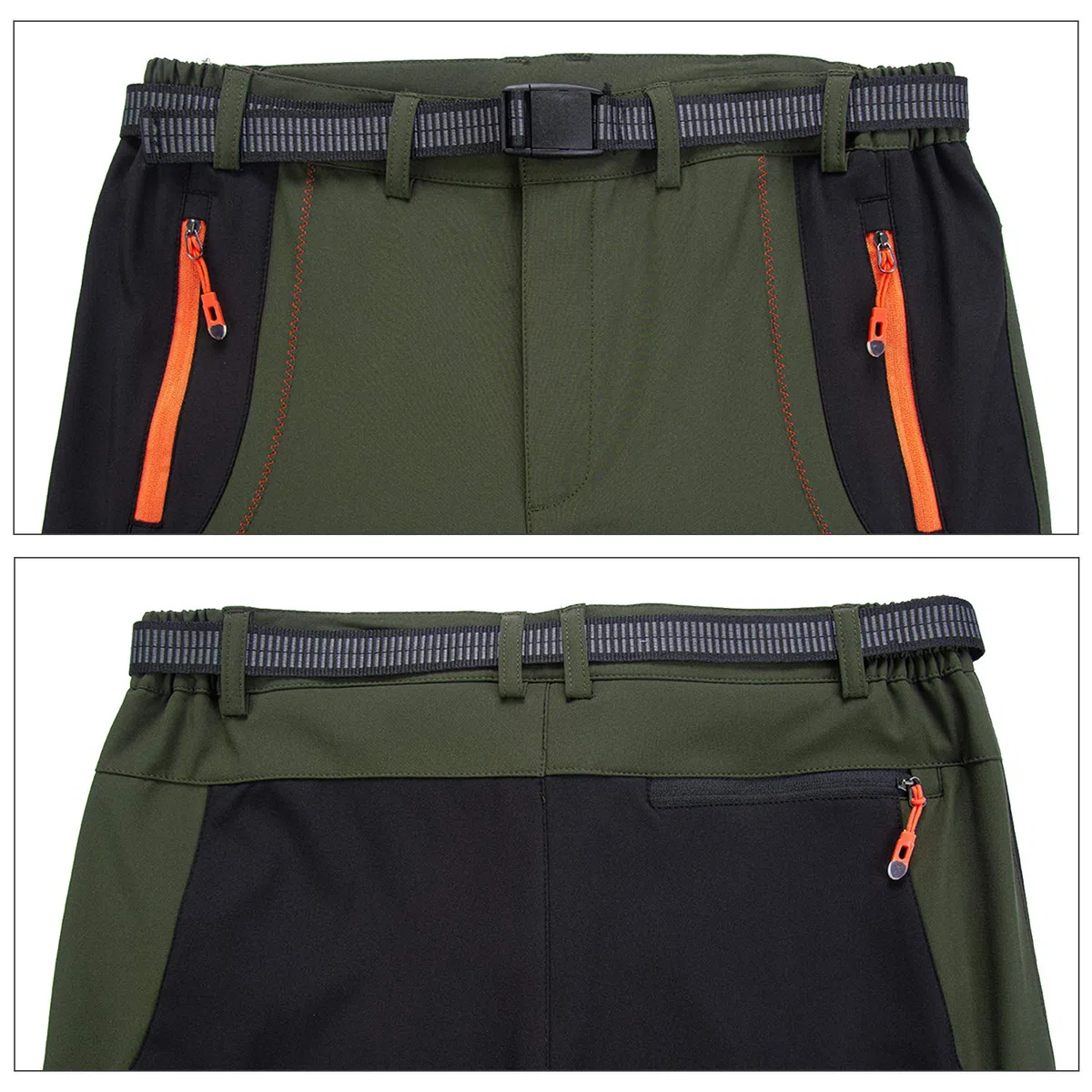 para los Hombres al Aire Libre Pantalones de Senderismo Peso Ligero Resistente al Agua Caminando Caza con Cinturón