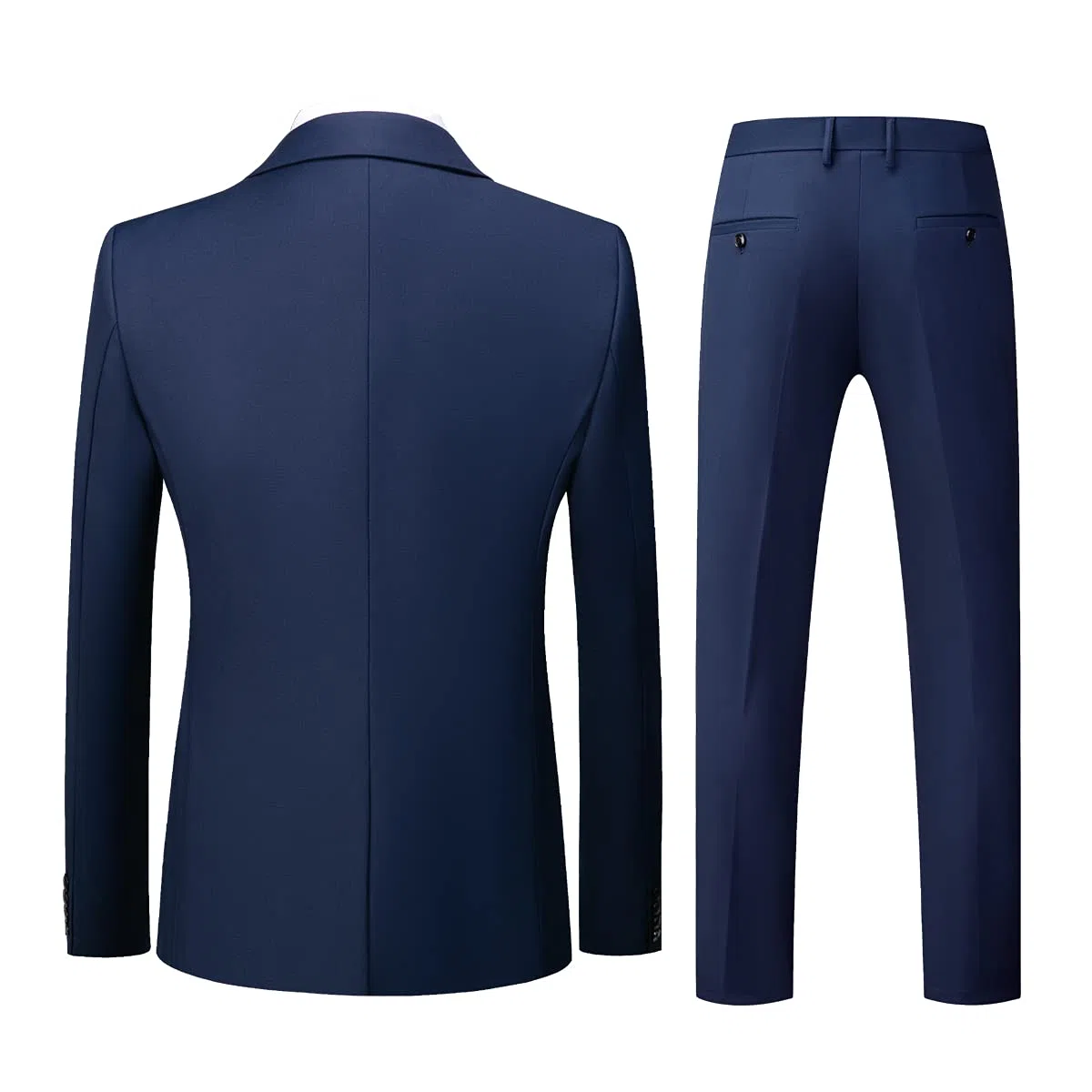 Trajes de hombre 3 piezas Slim Fit solo botonadura un botón azul traje de esmoquin chaqueta chaleco pantalones